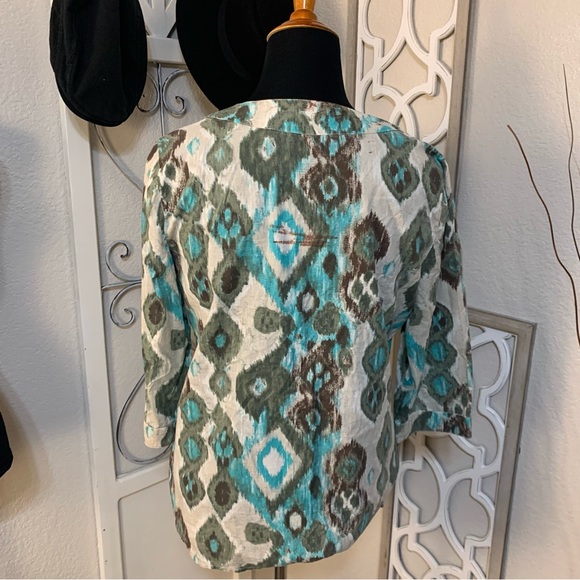Chico’s southwest fabric pattern loose top,shirt,blouse. - Picture 3 of 15